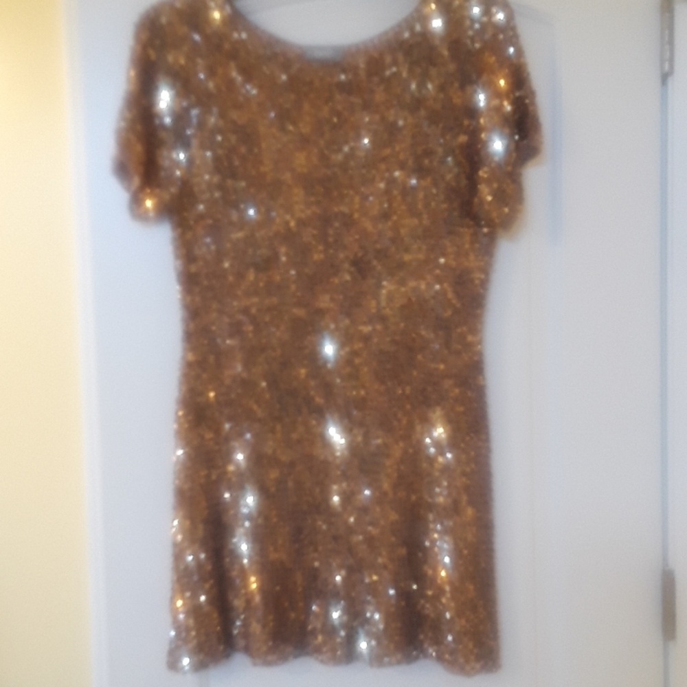 Gold sequined Wallis designer dress from UK